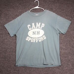 Vintage Camp Spofford NH T-Shirt Mens Size L Teal Graphic Activewear Streetwear
